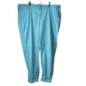 Lane Bryant Women’s Size 24 Blue Chino Pants Roll Cuff Tapered Leg